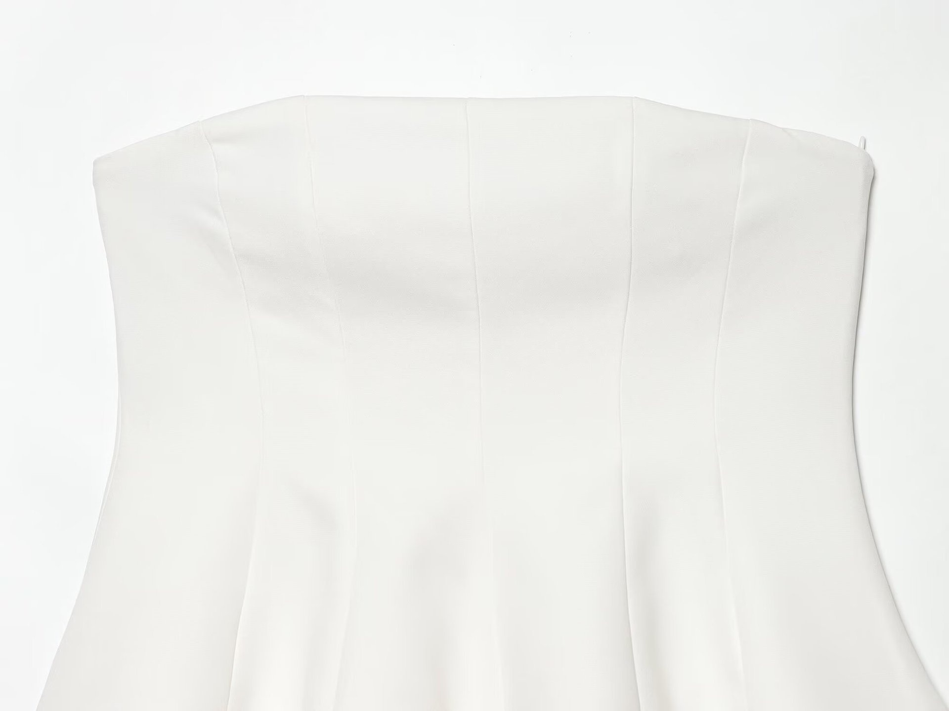 Top peplo senza spalline con bordo in pizzo - Elegante bustier a canotta