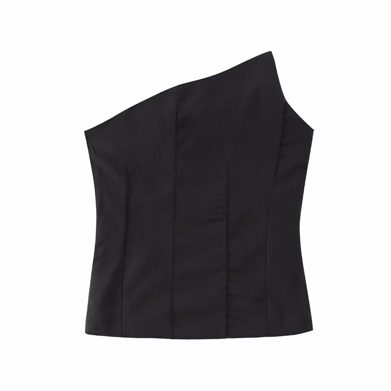 Elegante top a corsetto monospalla - Bustier asimmetrico senza spalline