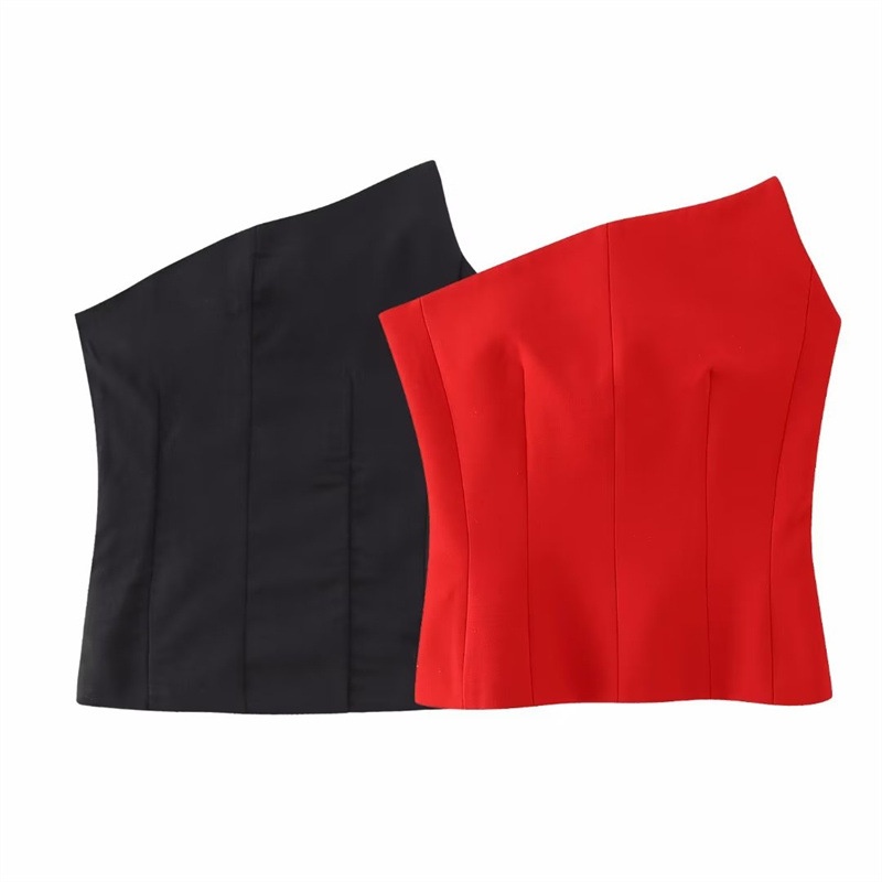 Elegante top a corsetto monospalla - Bustier asimmetrico senza spalline