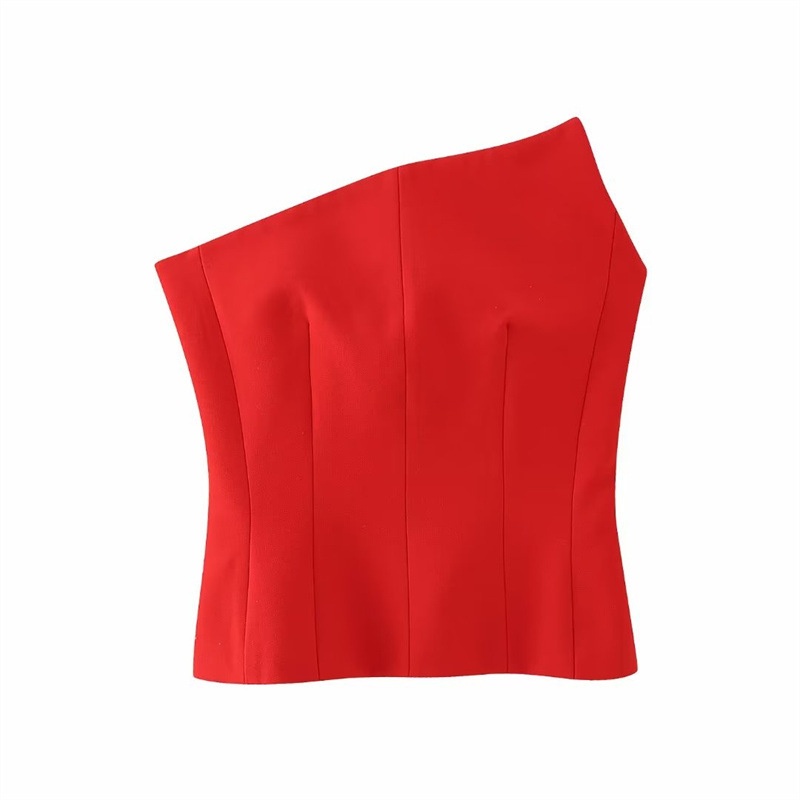 Elegante top a corsetto monospalla - Bustier asimmetrico senza spalline