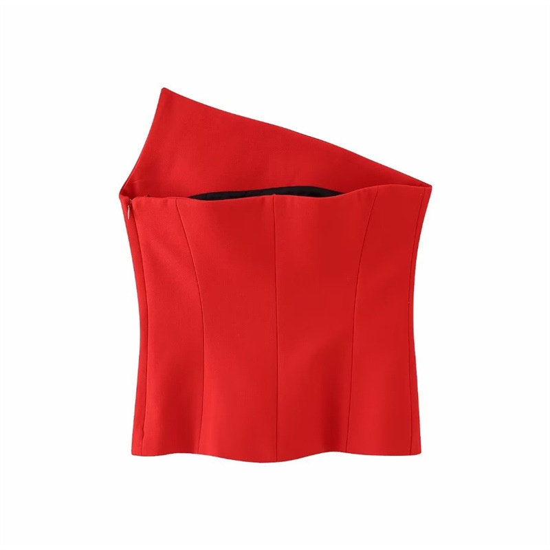 Elegante top a corsetto monospalla - Bustier asimmetrico senza spalline