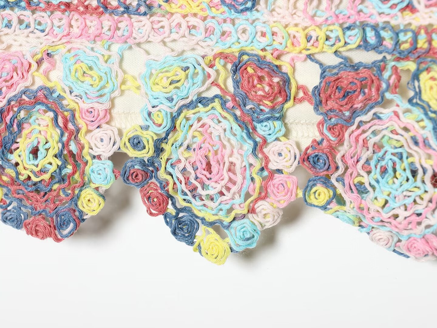 Top corto in maglia all'uncinetto stile boho - Canotta colorata con spalline sottili