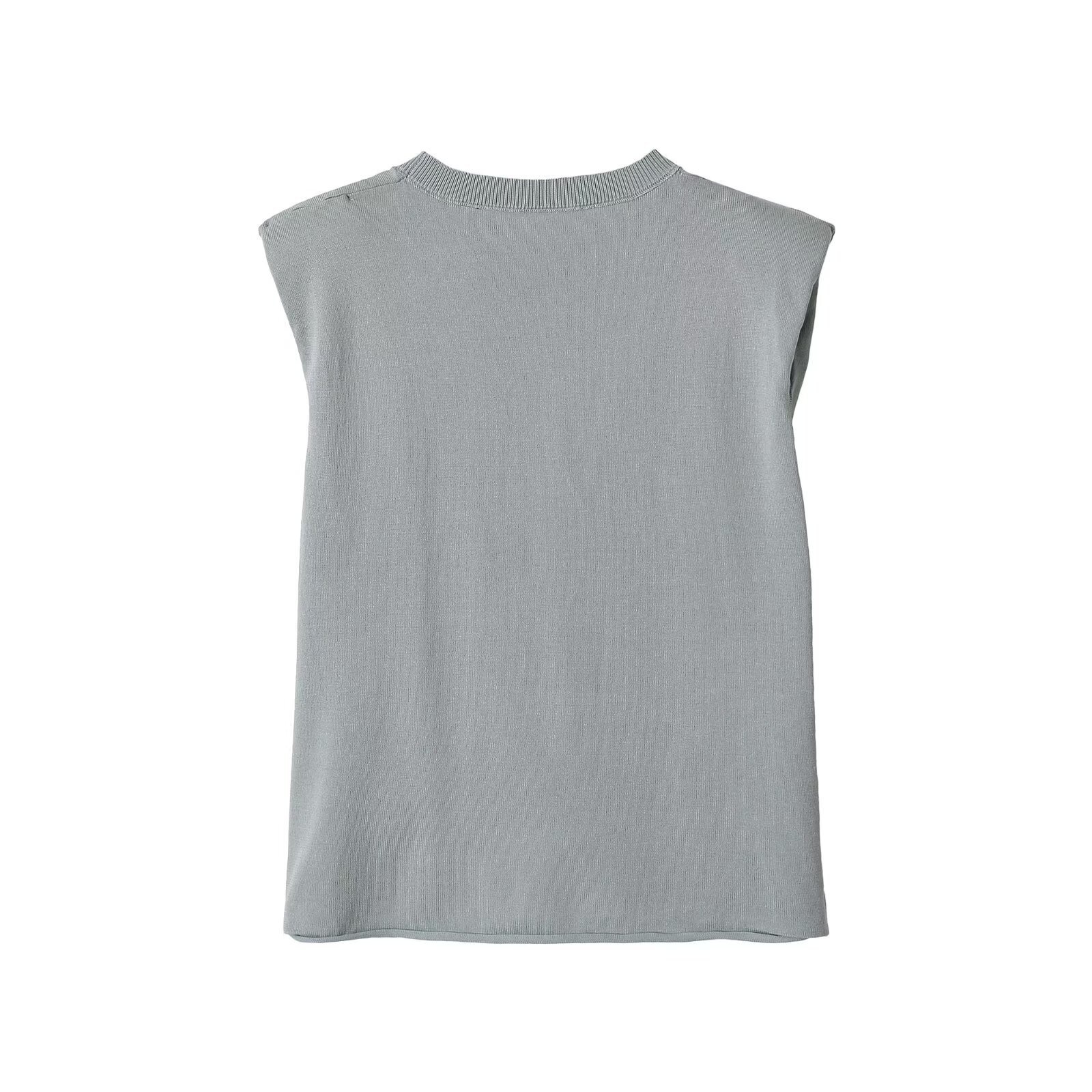 Top senza maniche con spalline imbottite e nodo sul davanti - Chic e casual