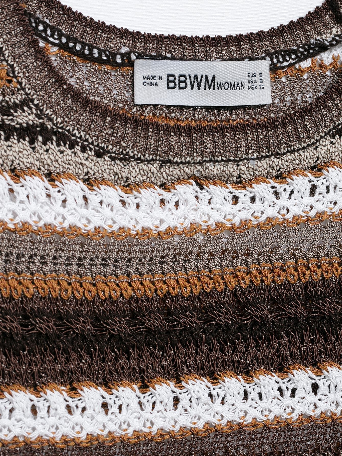 Elegante top senza maniche a righe in maglia all'uncinetto - Canotta estiva