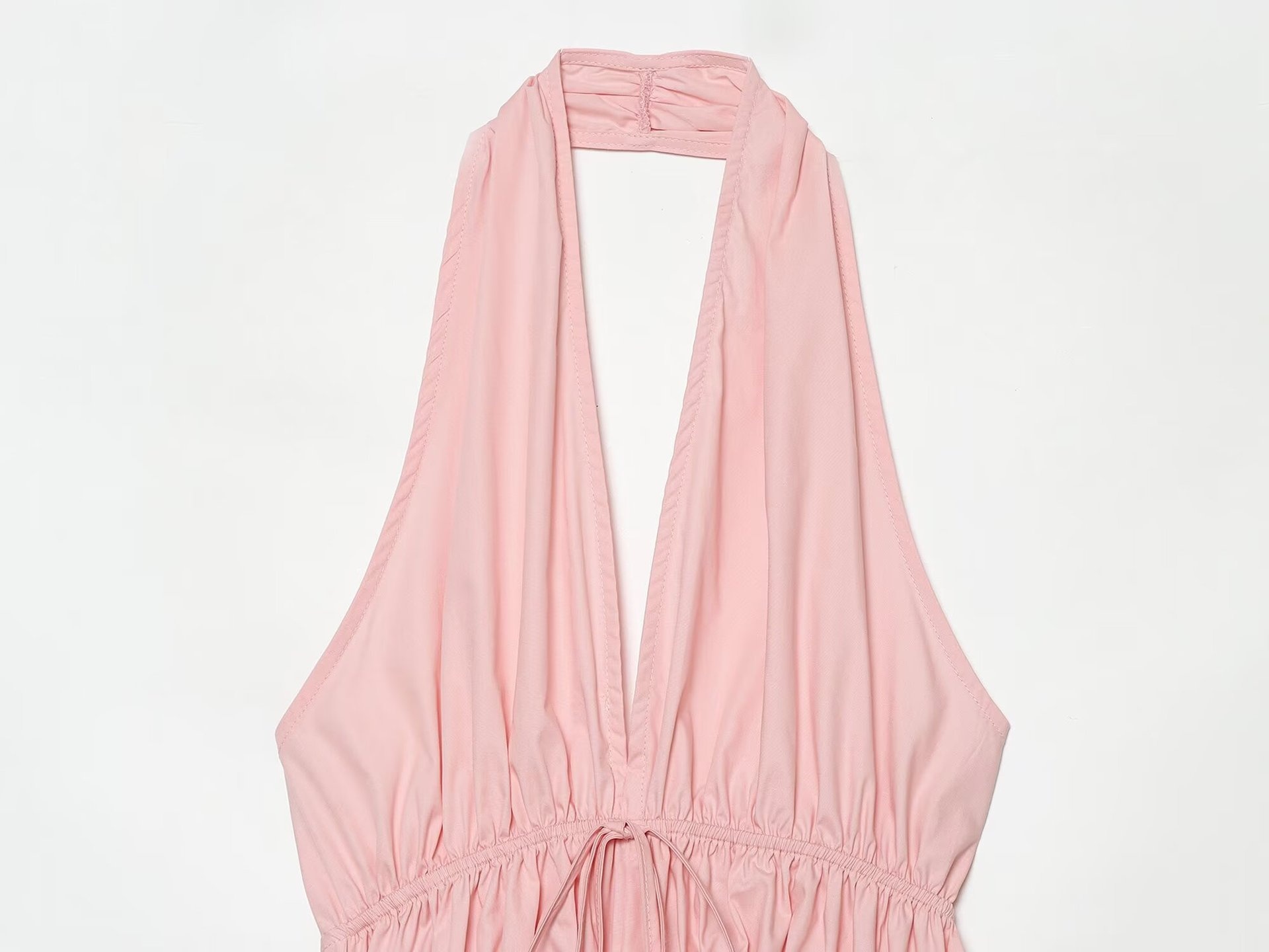 Elegante top peplum con scollo all'americana e coulisse in vita