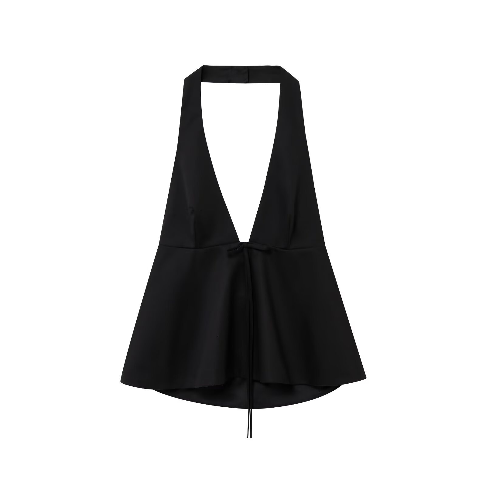 Elegante top all'americana con scollo a V profondo e laccetti sul davanti - Stile estivo