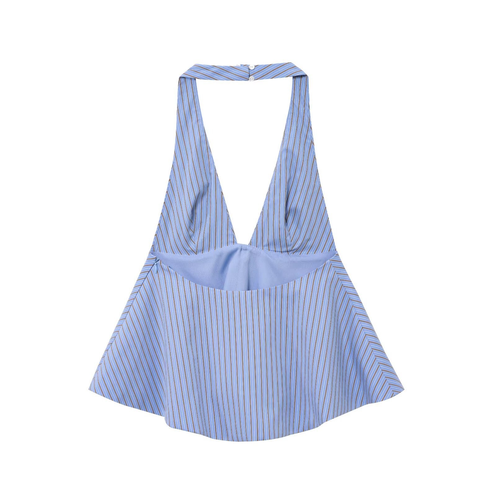 Elegante top all'americana con scollo a V profondo e laccetti sul davanti - Stile estivo