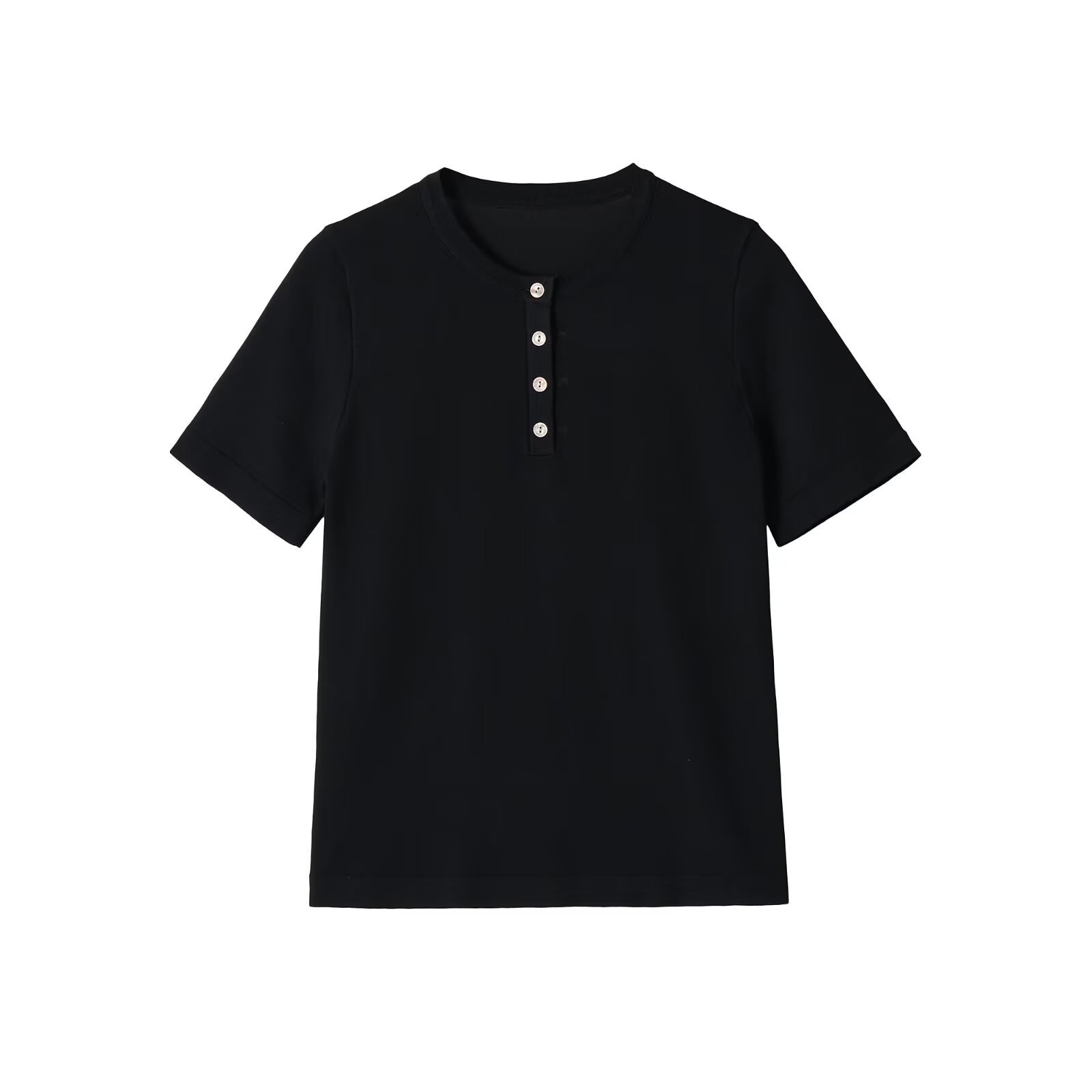 T-shirt Henley da donna morbida - Maniche corte