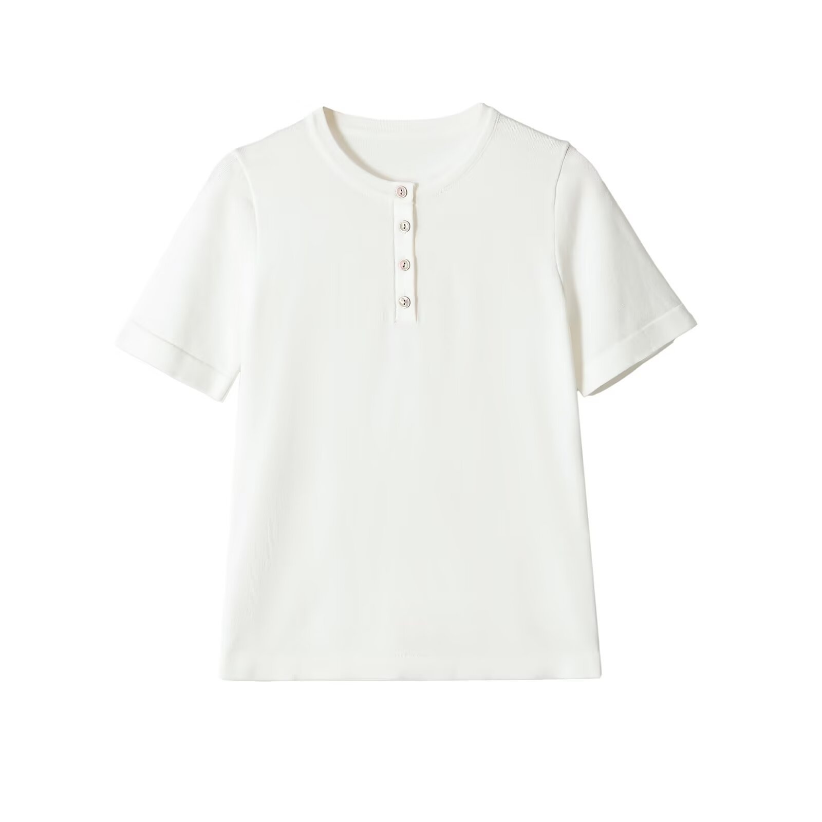 T-shirt Henley da donna morbida - Maniche corte