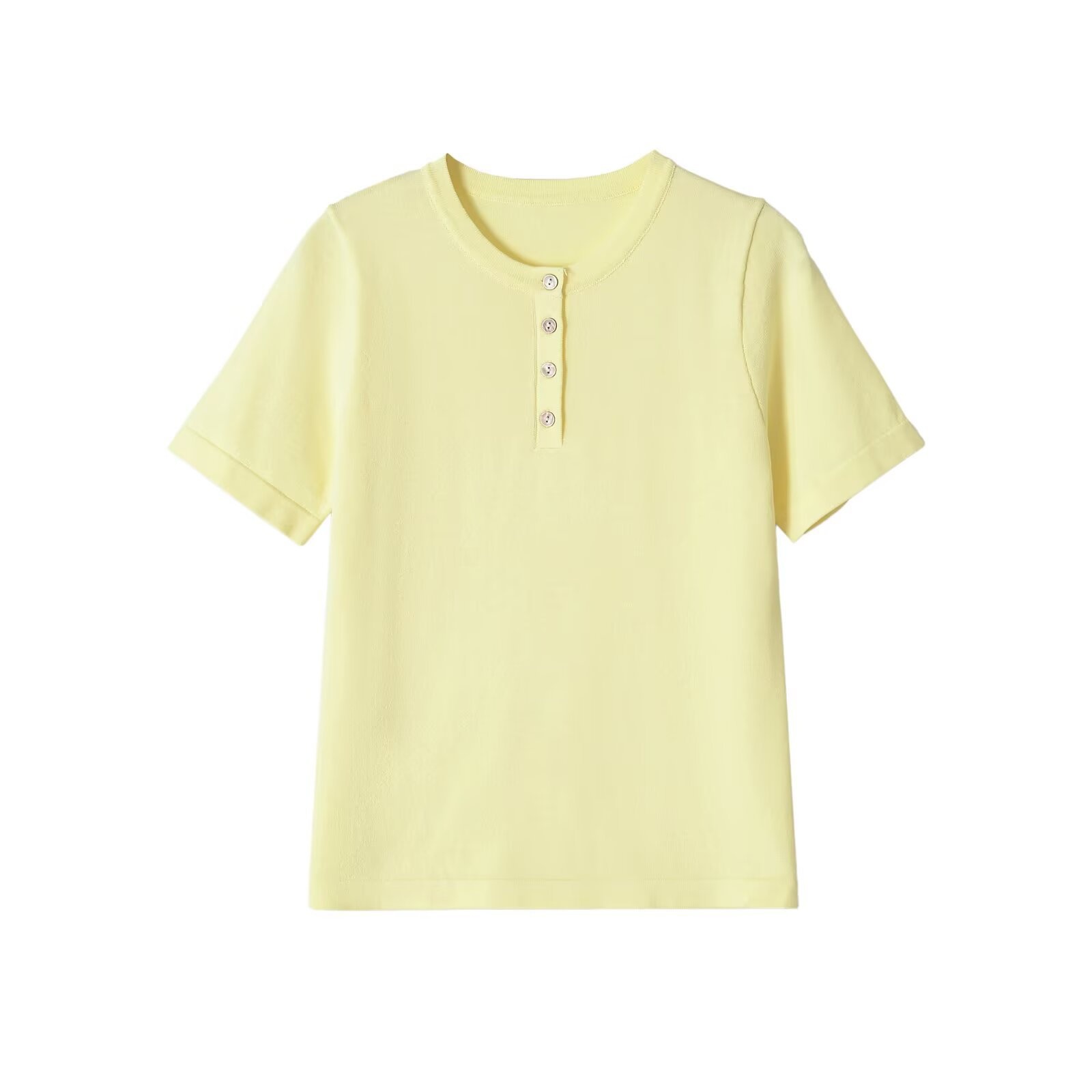 T-shirt Henley da donna morbida - Maniche corte