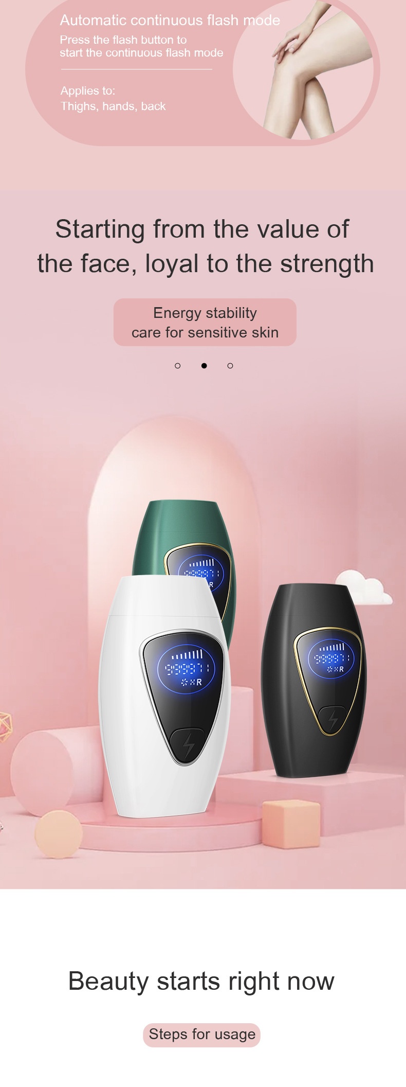 Épilation laser IPL indolore, technologie de congélation par point de congélation, plus de 990&nbsp;000 flashs