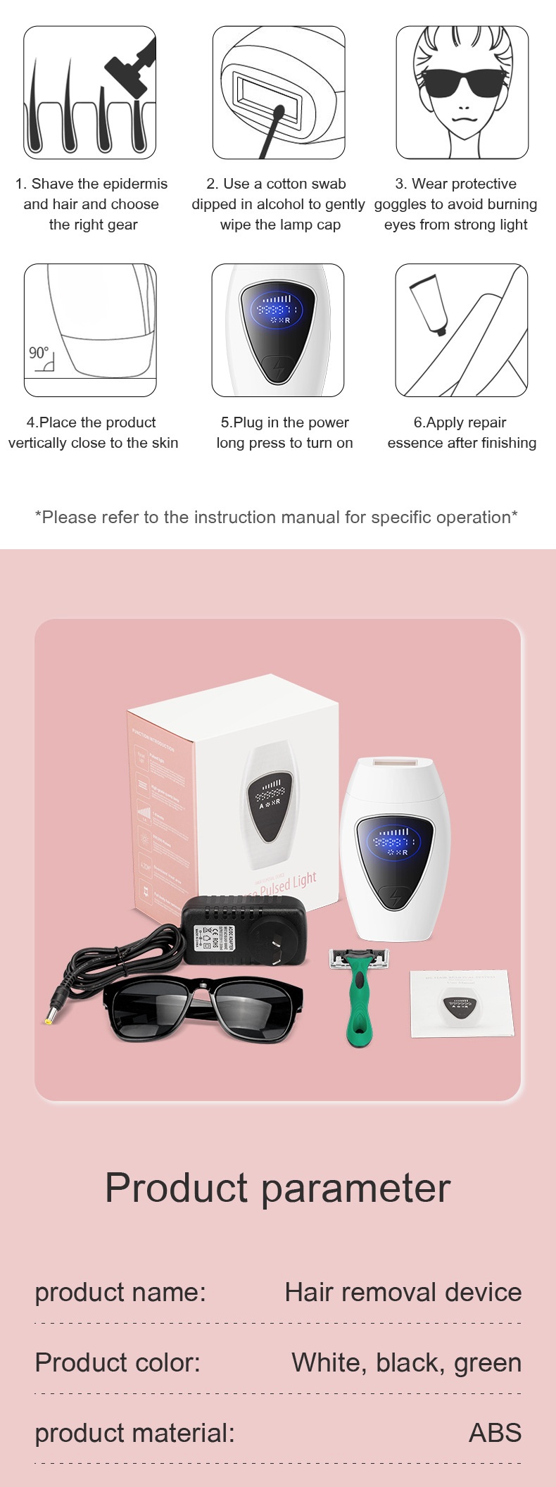 Épilation laser IPL indolore, technologie de congélation par point de congélation, plus de 990&nbsp;000 flashs