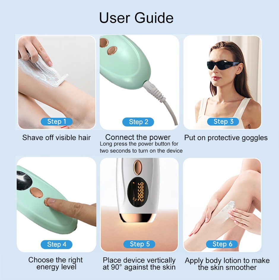 IPL Hair Removal Handset, Permanent & Painless At-Home Use