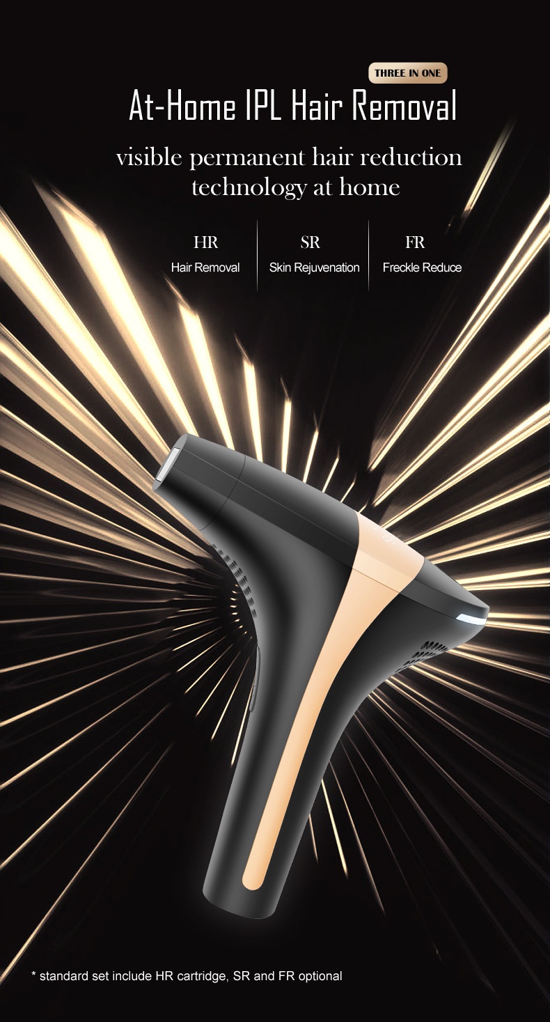 3-in-1 IPL Hair Removal Device, 900K Flashes, 8 Levels