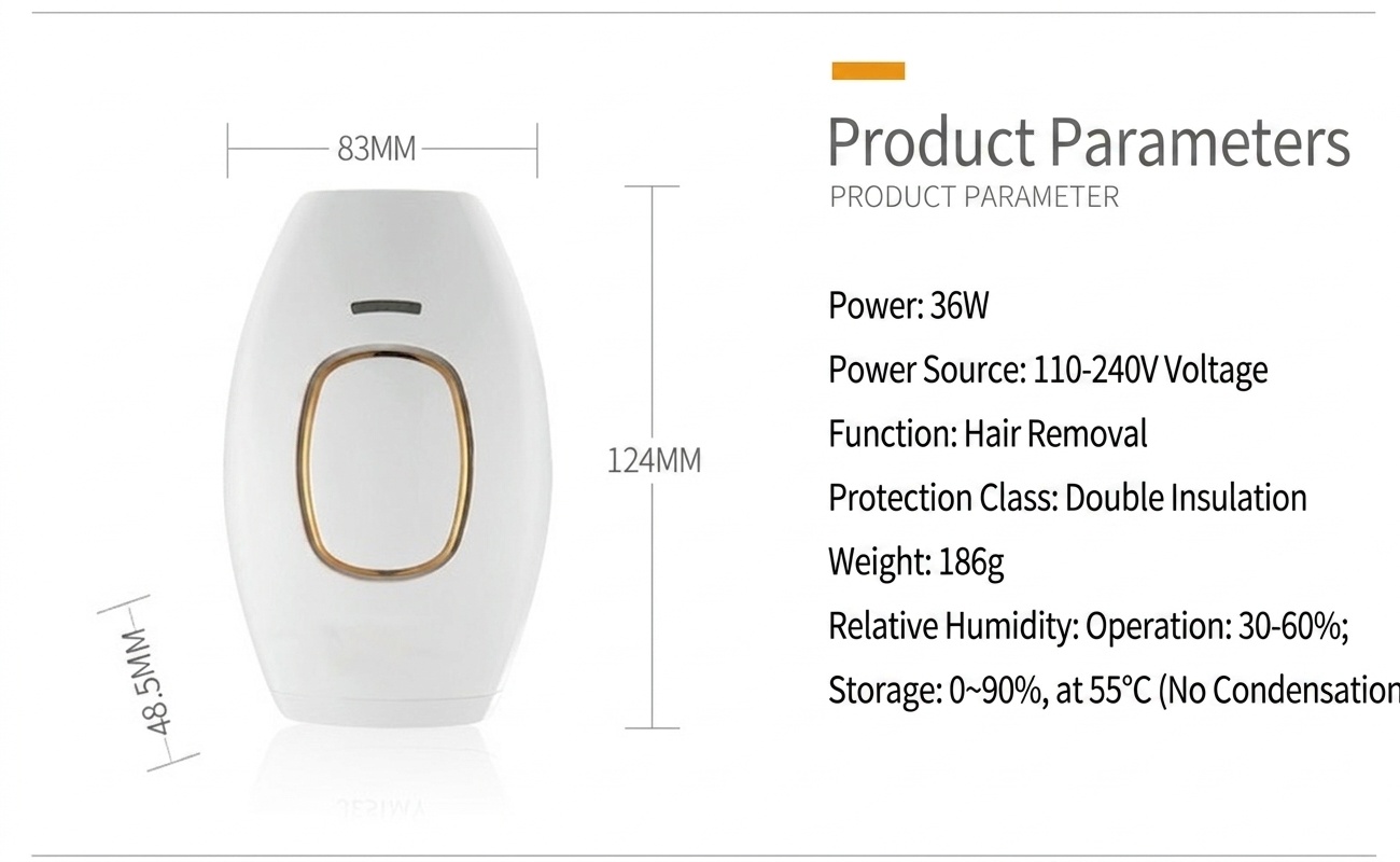 Appareil d'épilation à lumière pulsée (IPL) avancé, lampe à quartz, 5 niveaux