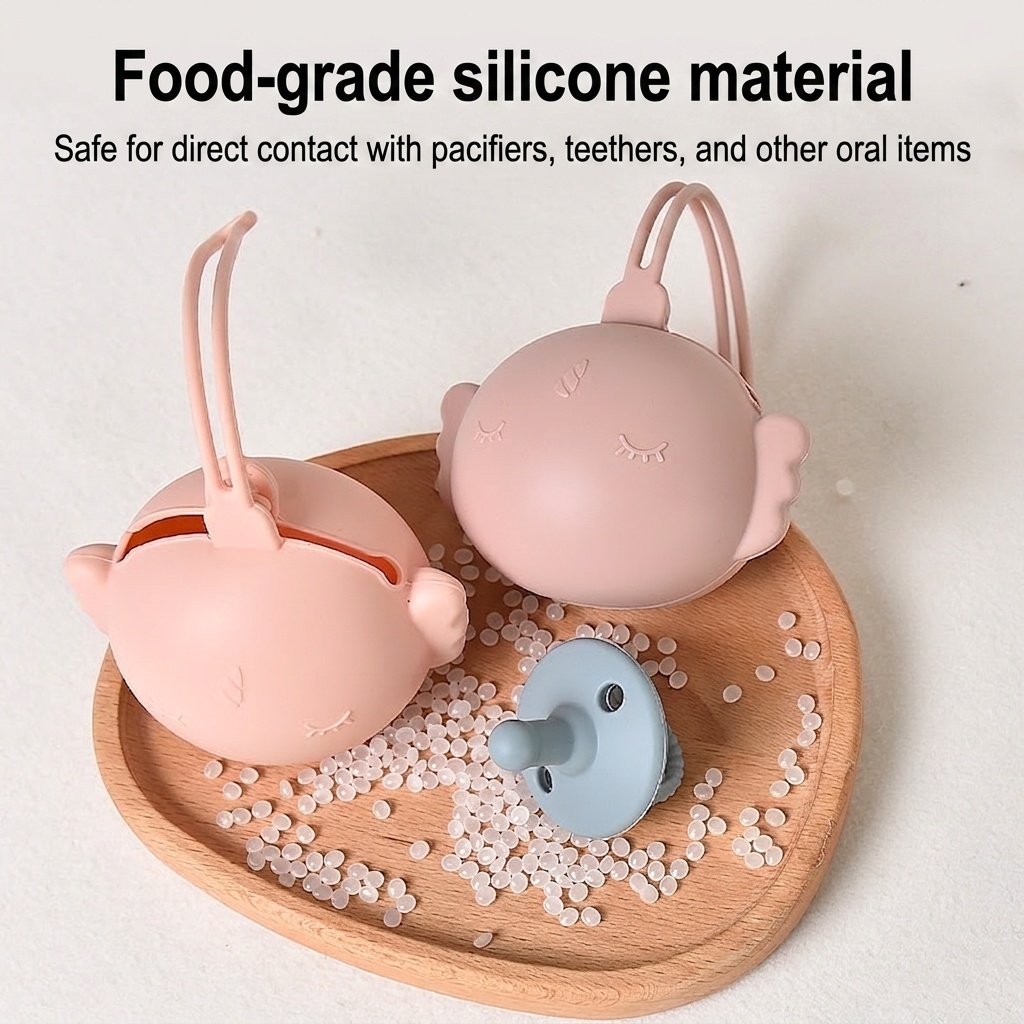 Bonito estuche de silicona para chupete - Soporte portátil para mordedor de bebé