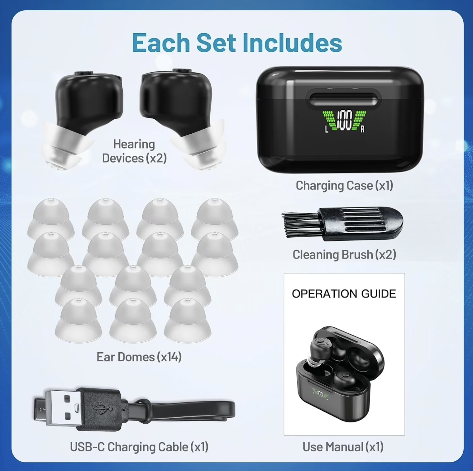 GM-903 Pair Black GM-903BT Bluetooth Hearing Aid DSP Chip Digital Display #26240016