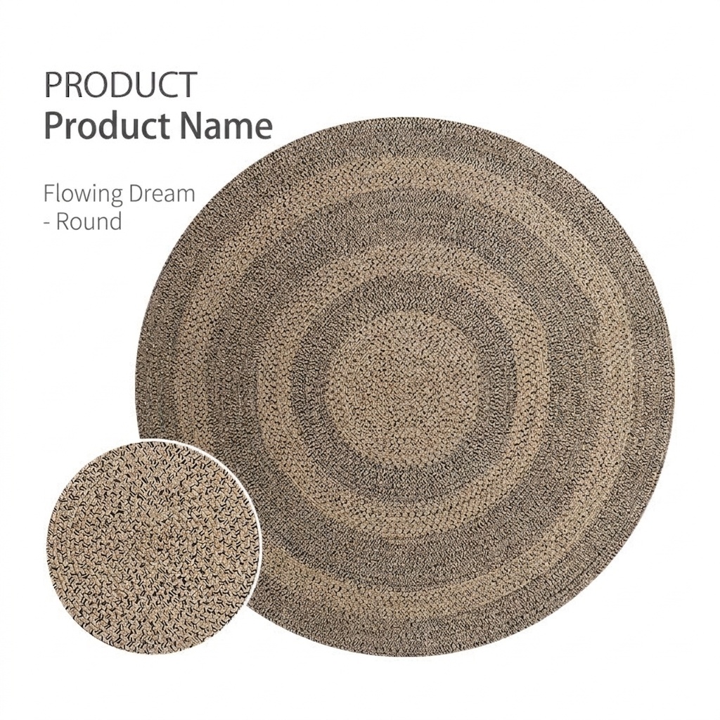Natural Handwoven Jute Round Area Rug - Boho Home Decor