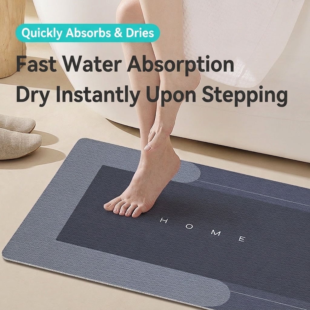 Quick Dry Anti-Slip Bathroom Mat - Absorbent & Soft