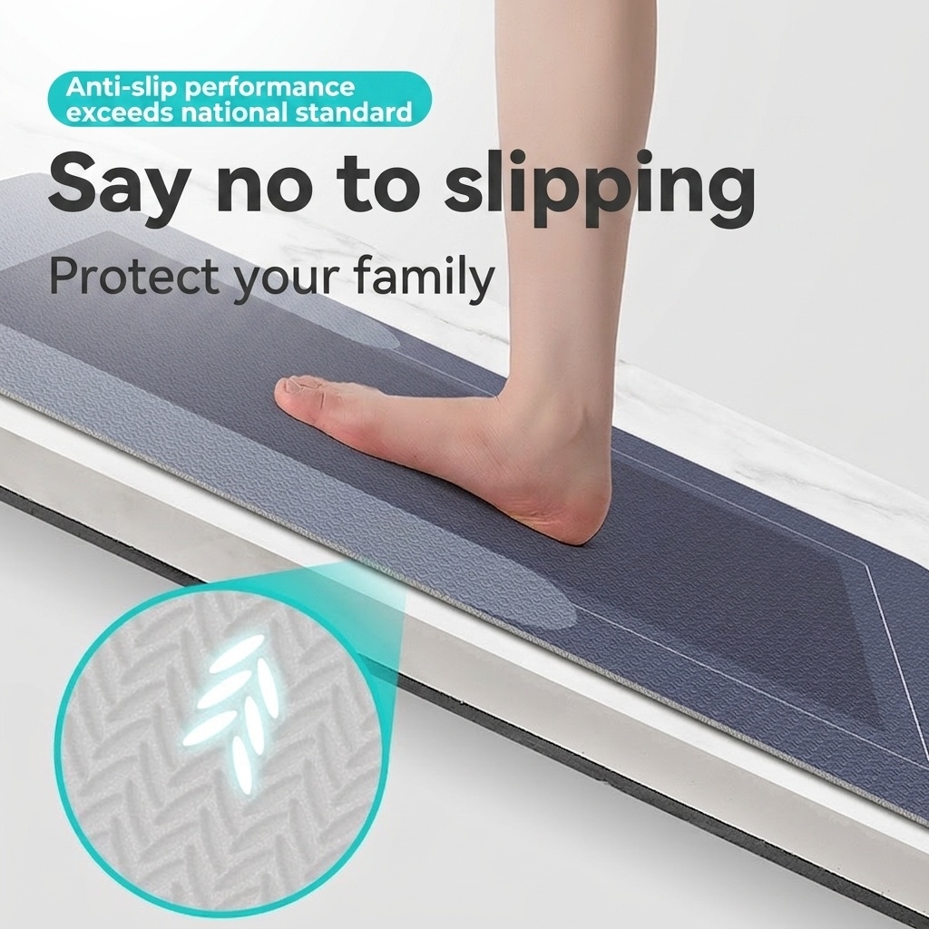 Quick Dry Anti-Slip Bathroom Mat - Absorbent & Soft