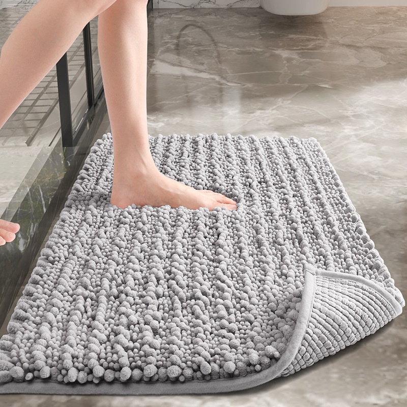 Soft Chenille Absorbent Non-Slip Bath Mat for Bathroom