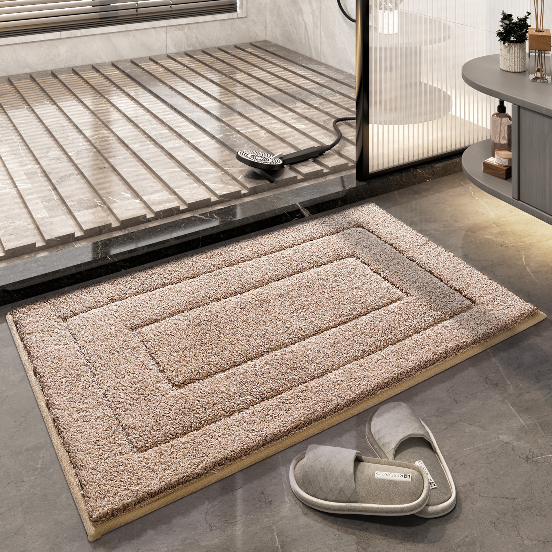 Absorbent Non-Slip Bath Mat & Door Mat - Quick Dry
