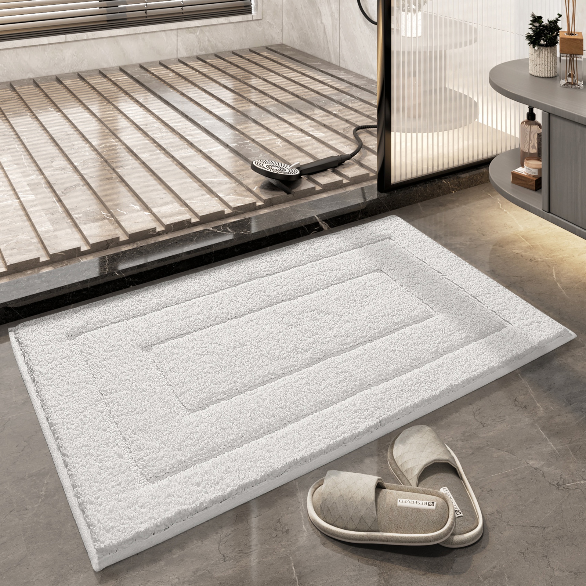 Absorbent Non-Slip Bath Mat & Door Mat - Quick Dry