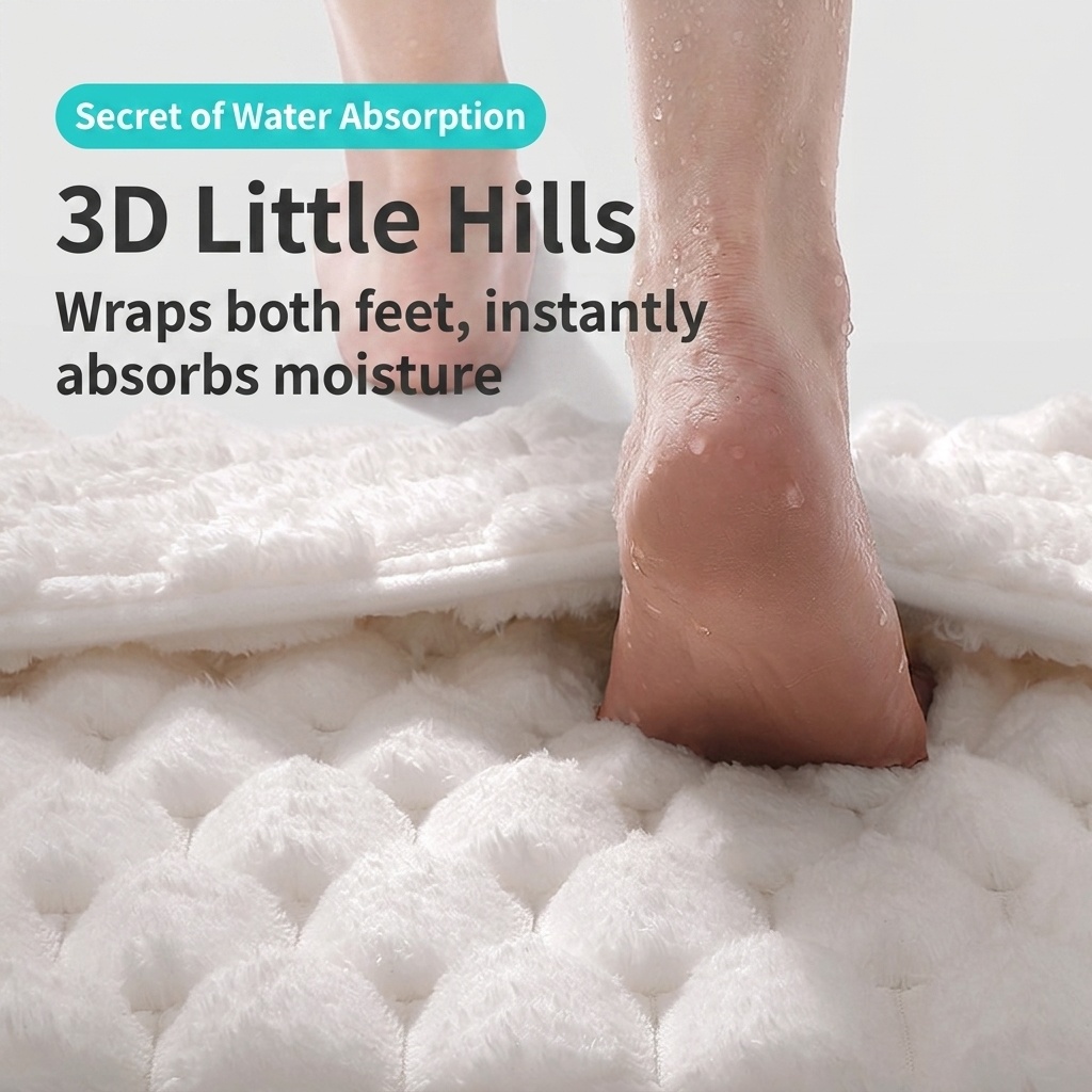 Soft Herringbone Bedside Carpet & Bath Mat Collection
