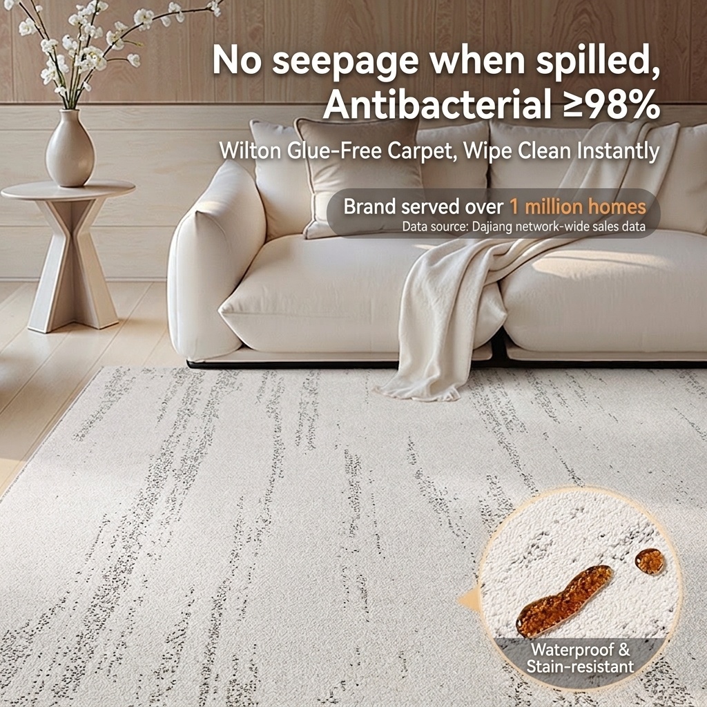 Modern Abstract Wool Blend Area Rug - Waterproof & Anti-Bacterial