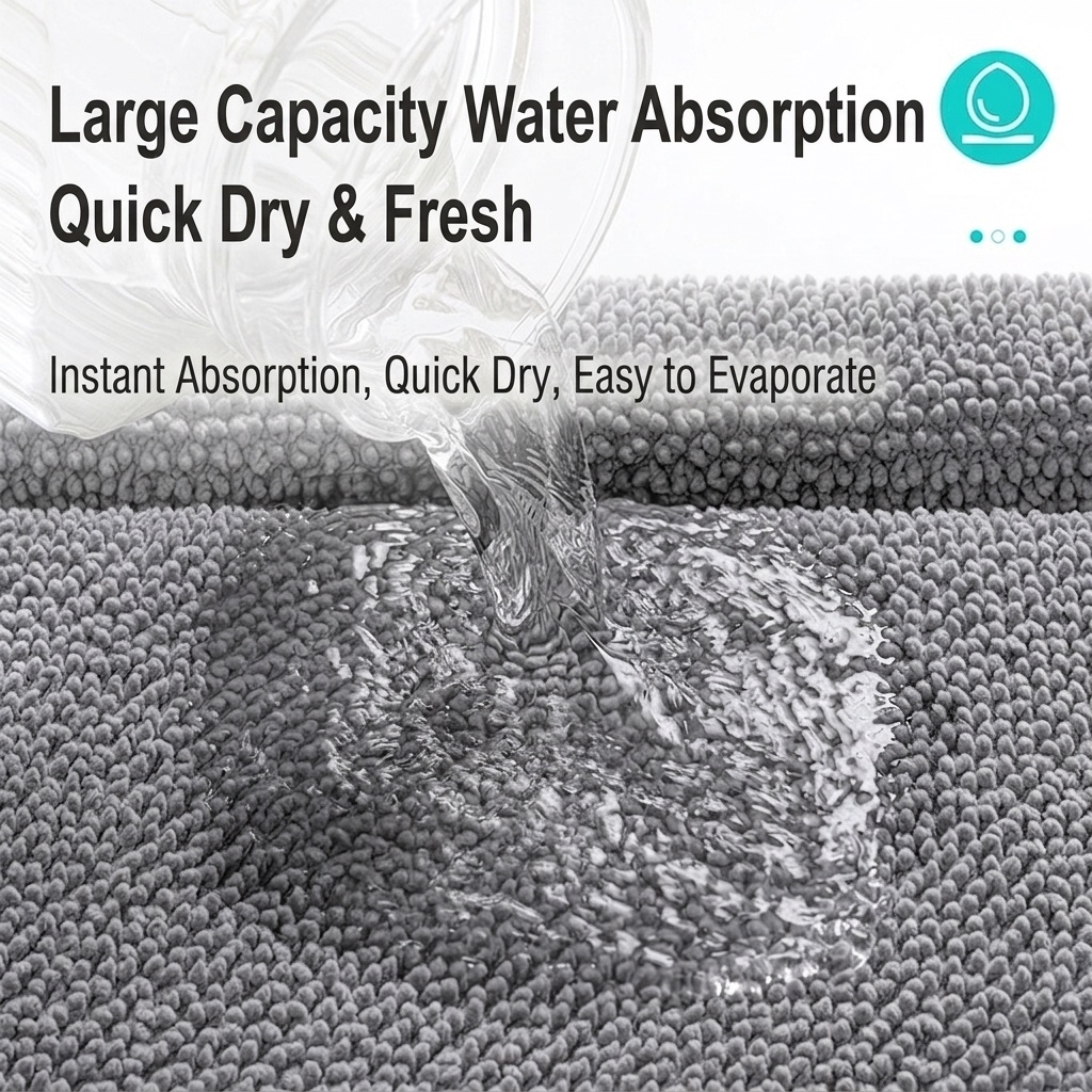 Ultra Soft Absorbent Non-Slip Bath Mat & Area Rug