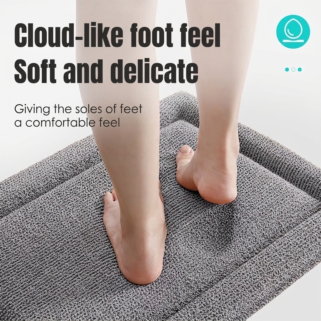 Ultra Soft Absorbent Non-Slip Bath Mat & Area Rug