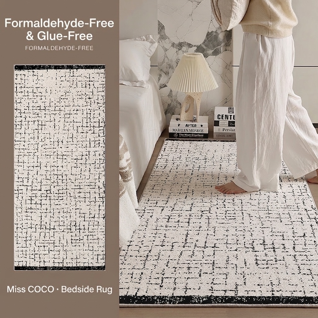 Soft Non-Slip Washable Bedside Rug - Modern Home Decor Mat
