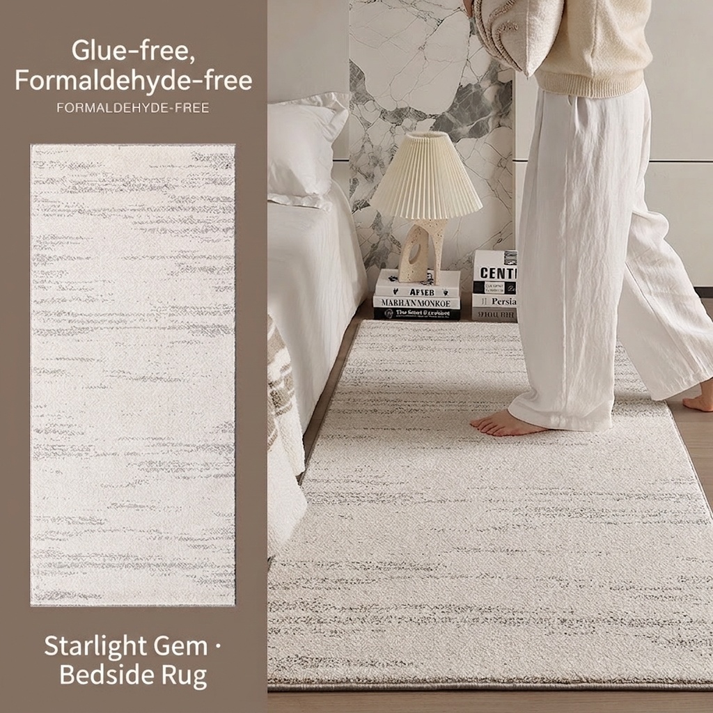 Soft Non-Slip Washable Bedside Rug - Modern Home Decor Mat
