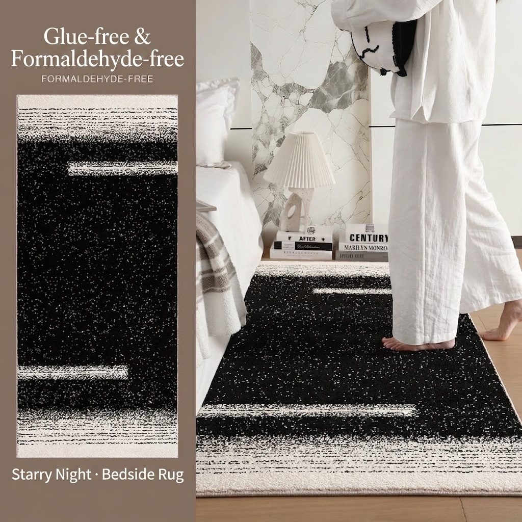 Soft Non-Slip Washable Bedside Rug - Modern Home Decor Mat
