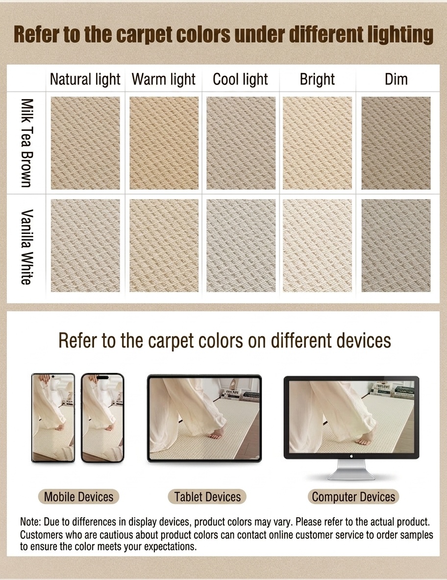 New Zealand Wool Blend Soft Area Rug for Bedroom & Living Room