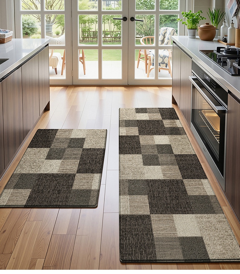 Modern Geometric Kitchen Mat Set - Non-Slip & Washable