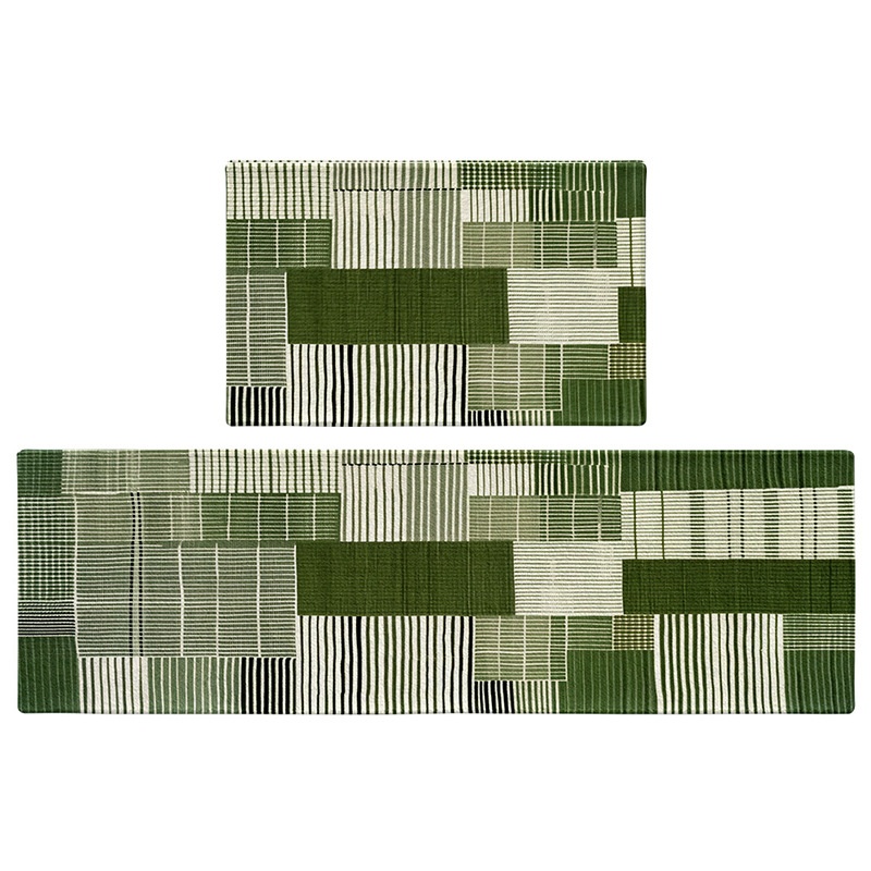 Modern Geometric Kitchen Mat Set - Non-Slip & Washable