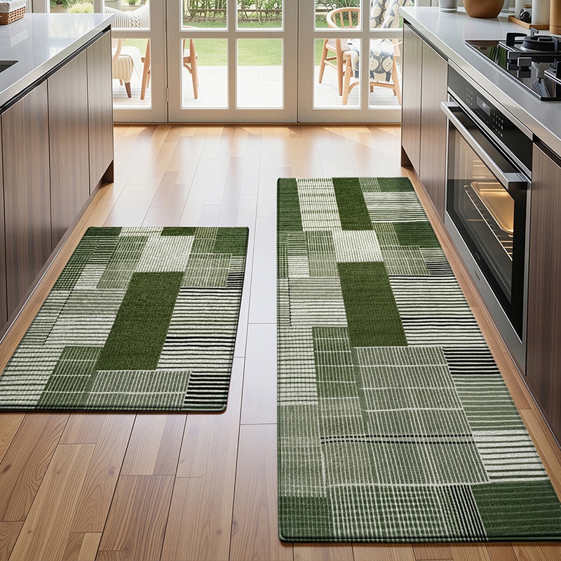 Modern Geometric Kitchen Mat Set - Non-Slip & Washable