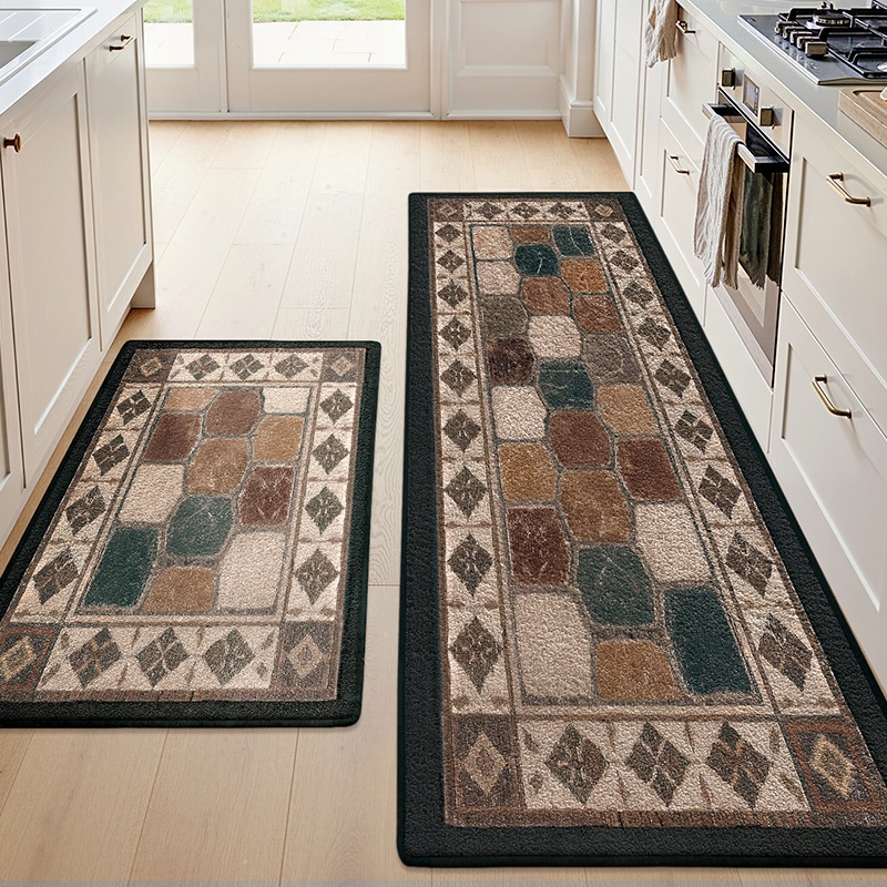 Modern Geometric Kitchen Mat Set - Non-Slip & Washable