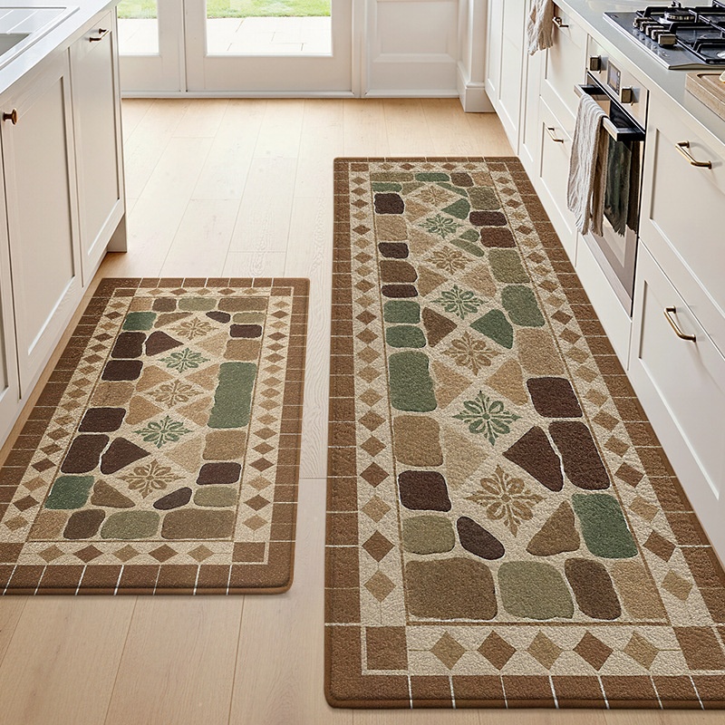 Modern Geometric Kitchen Mat Set - Non-Slip & Washable
