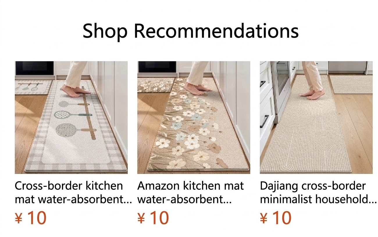 Modern Geometric Kitchen Mat Set - Non-Slip & Washable
