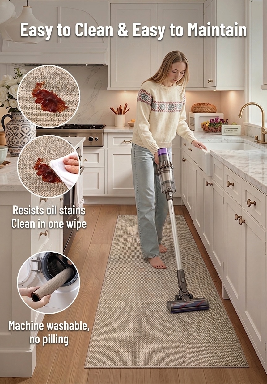 Non-Slip Washable Kitchen Mat Runner - Durable Floor Rug