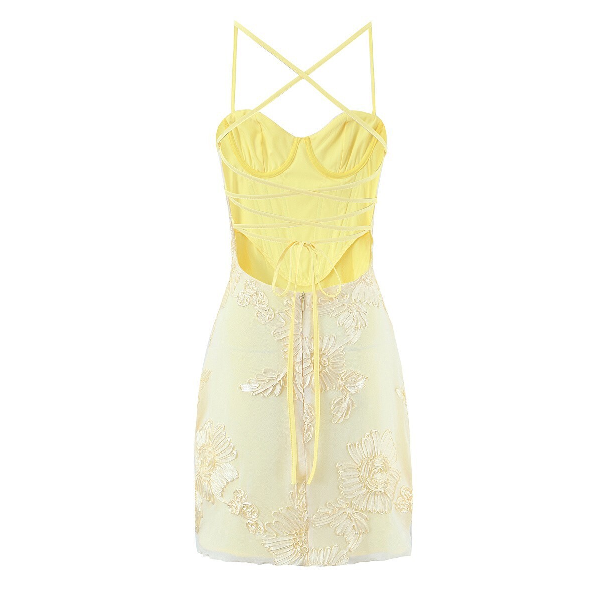 Floral Corset Dress Elegant Vintage Bodycon KUN-00183