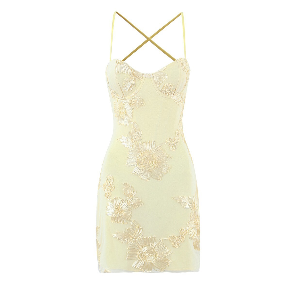 Floral Corset Dress Elegant Vintage Bodycon KUN-00183