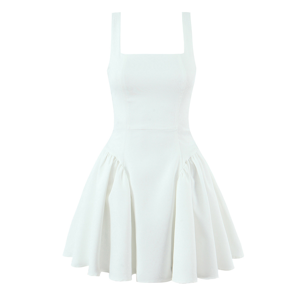 Women's Ruched Tie Strap Dress Classic Chic KUN-00059