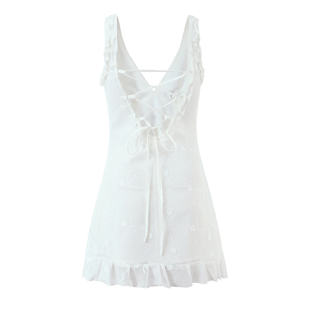 Besticktes Netz-Westenkleid - Klassisch-schickes Tanktop KUN-00119