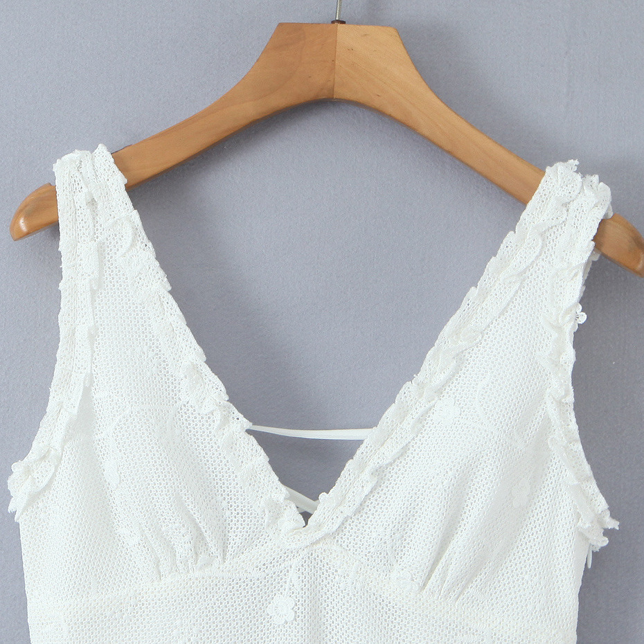 Besticktes Netz-Westenkleid - Klassisch-schickes Tanktop KUN-00119