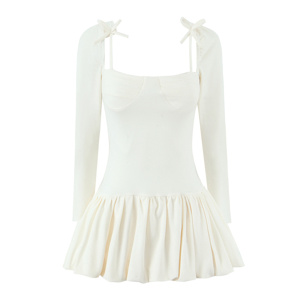 Ballet Style Floral Square Neck Dress - Chic Casual KUN-00142