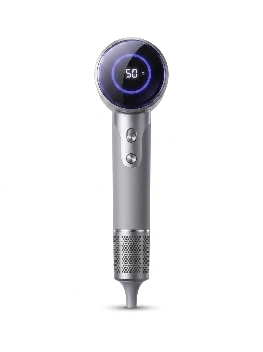 D3-Z Premium Hair Dryer Set, Includes Magnetic Concentrator, Wall Mount, Curling Iron & Diffuser Attachments (Grey)