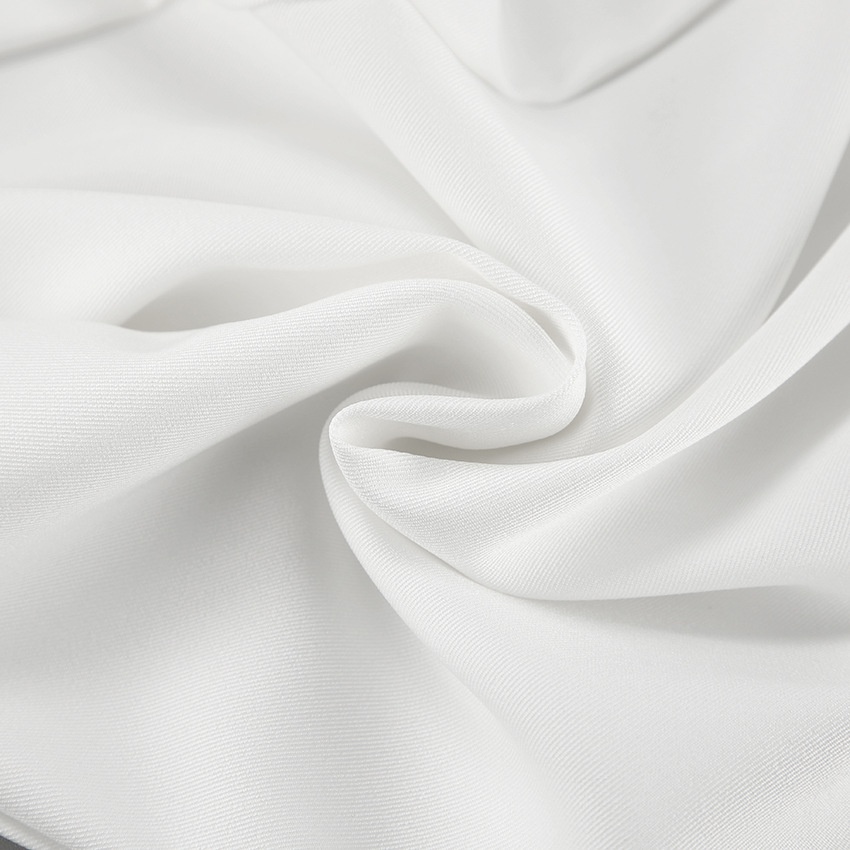 Pantalon portefeuille blanc chic à jambes larges - Coupe asymétrique moderne